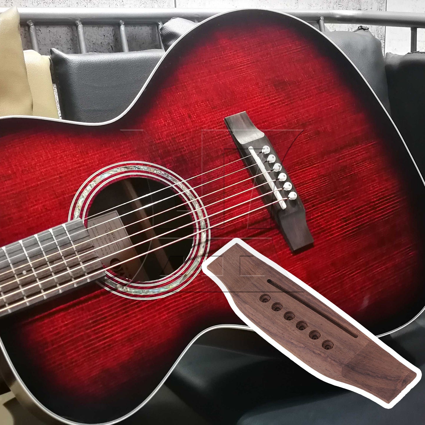 Saddle Thru Acoustic Guitar Bridge Rosewood