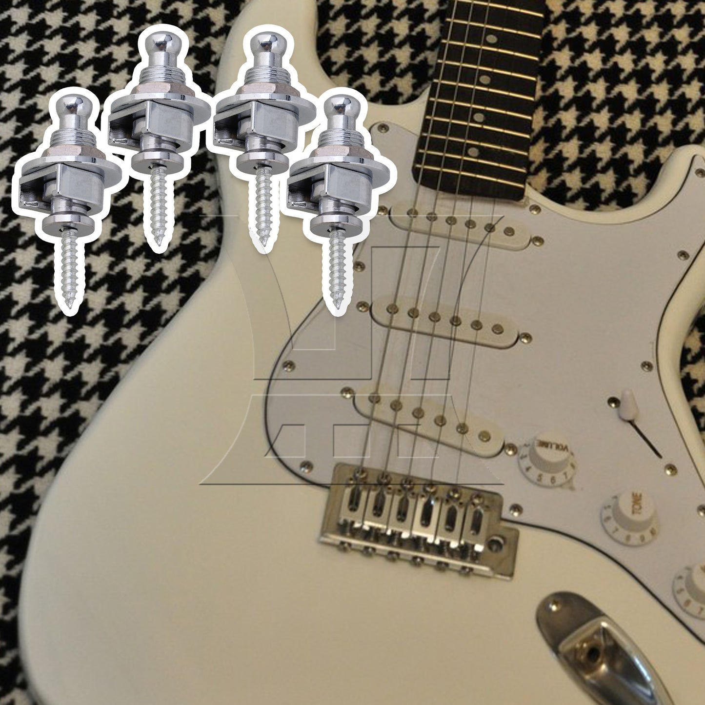 4xChrome Skidproof StrapLock Pins For Body Custom Guitar Quick Release