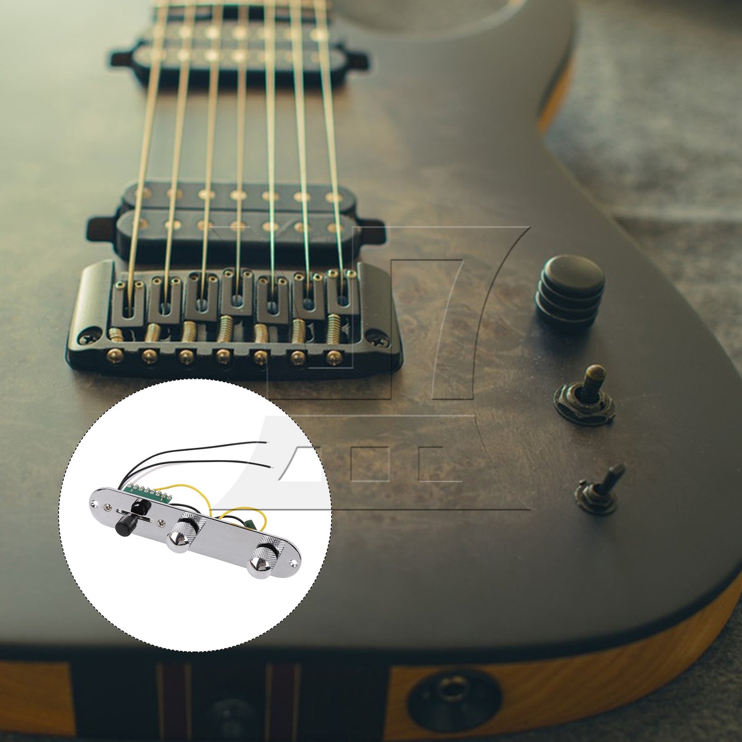 Pre-wired Assembly Loaded Switch Knob Plate For Guitar Chrome