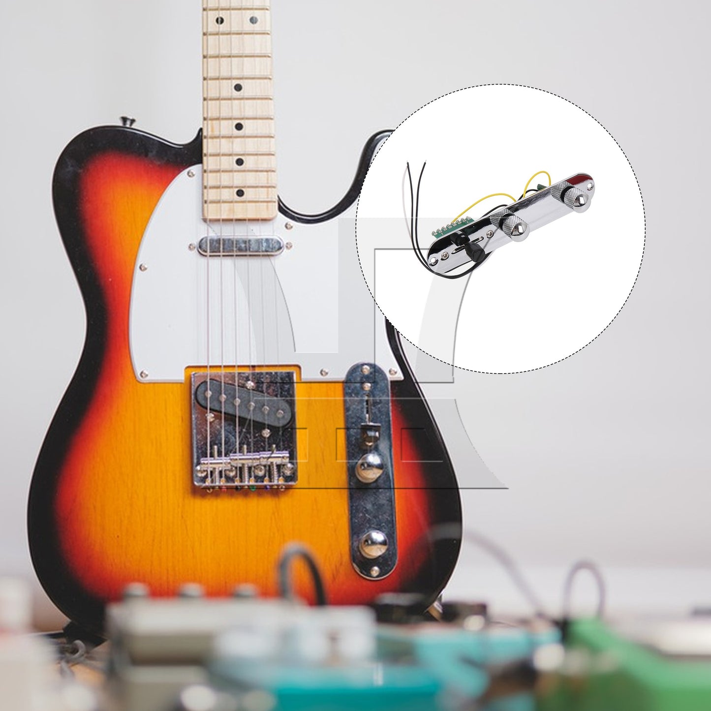 Pre-wired Assembly Loaded Switch Knob Plate For Guitar Chrome