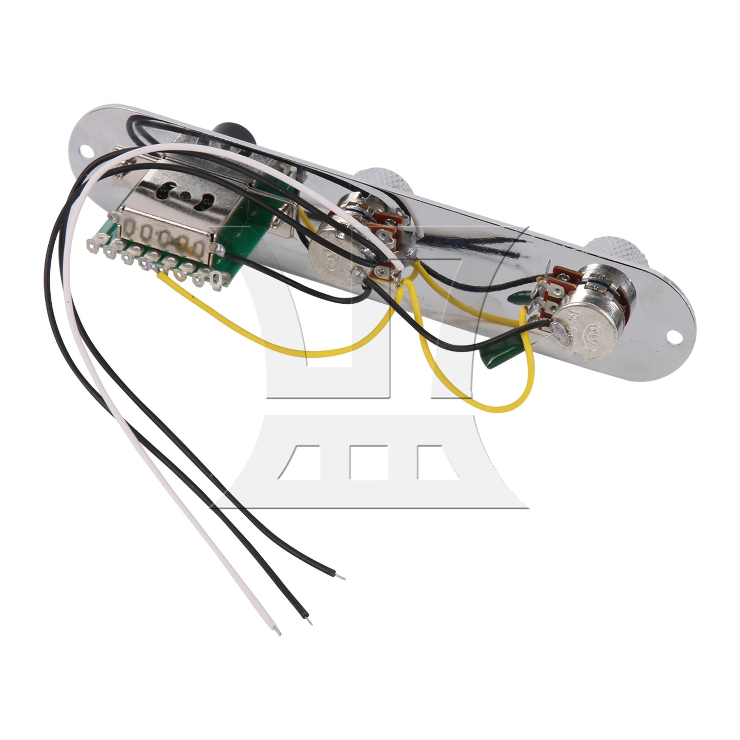 Pre-wired Assembly Loaded Switch Knob Plate For Guitar Chrome