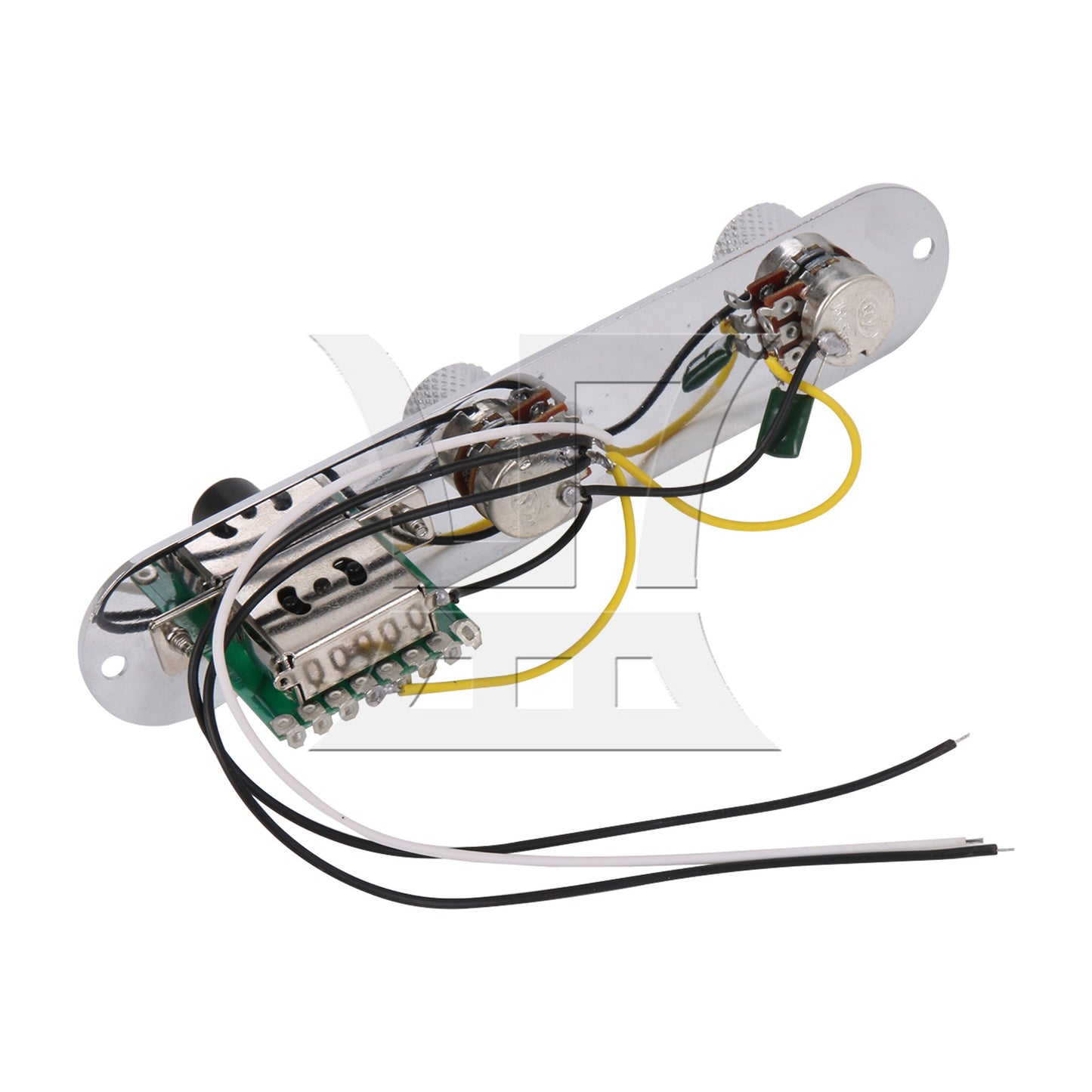 Pre-wired Assembly Loaded Switch Knob Plate For Guitar Chrome