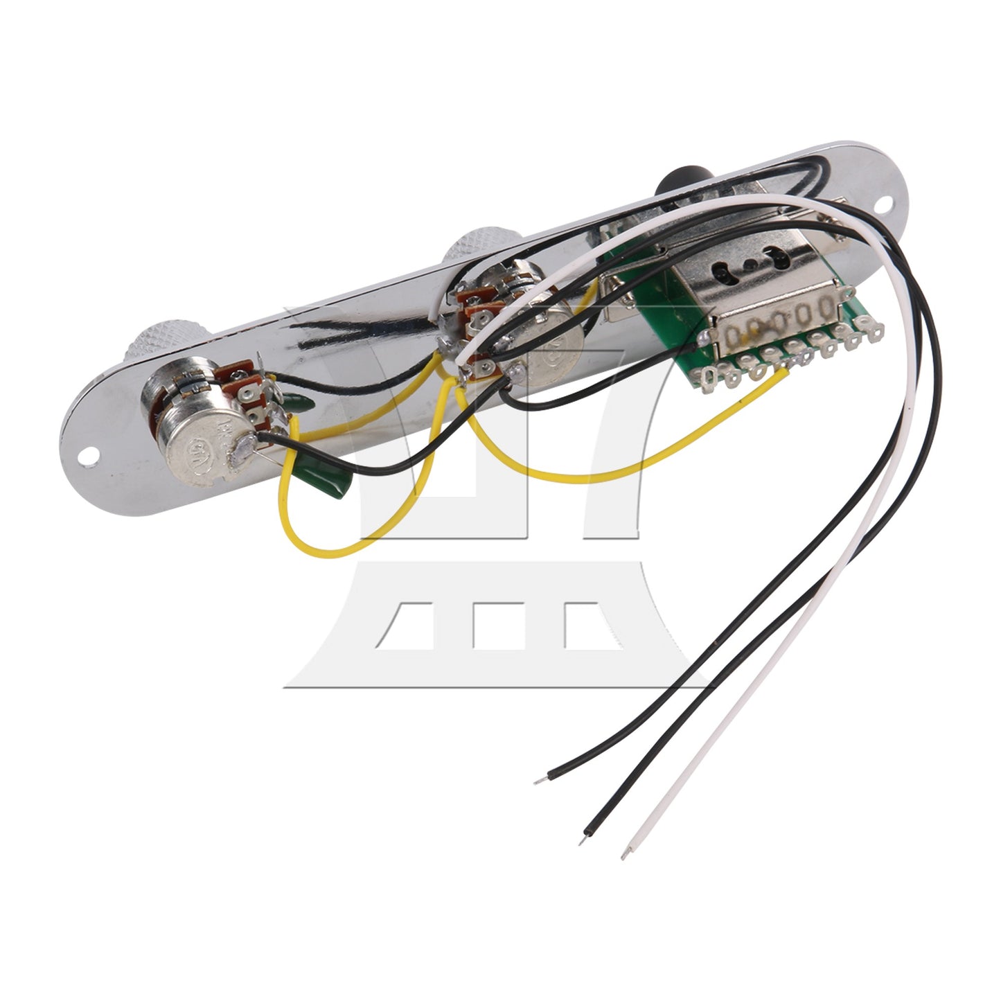 Pre-wired Assembly Loaded Switch Knob Plate For Guitar Chrome