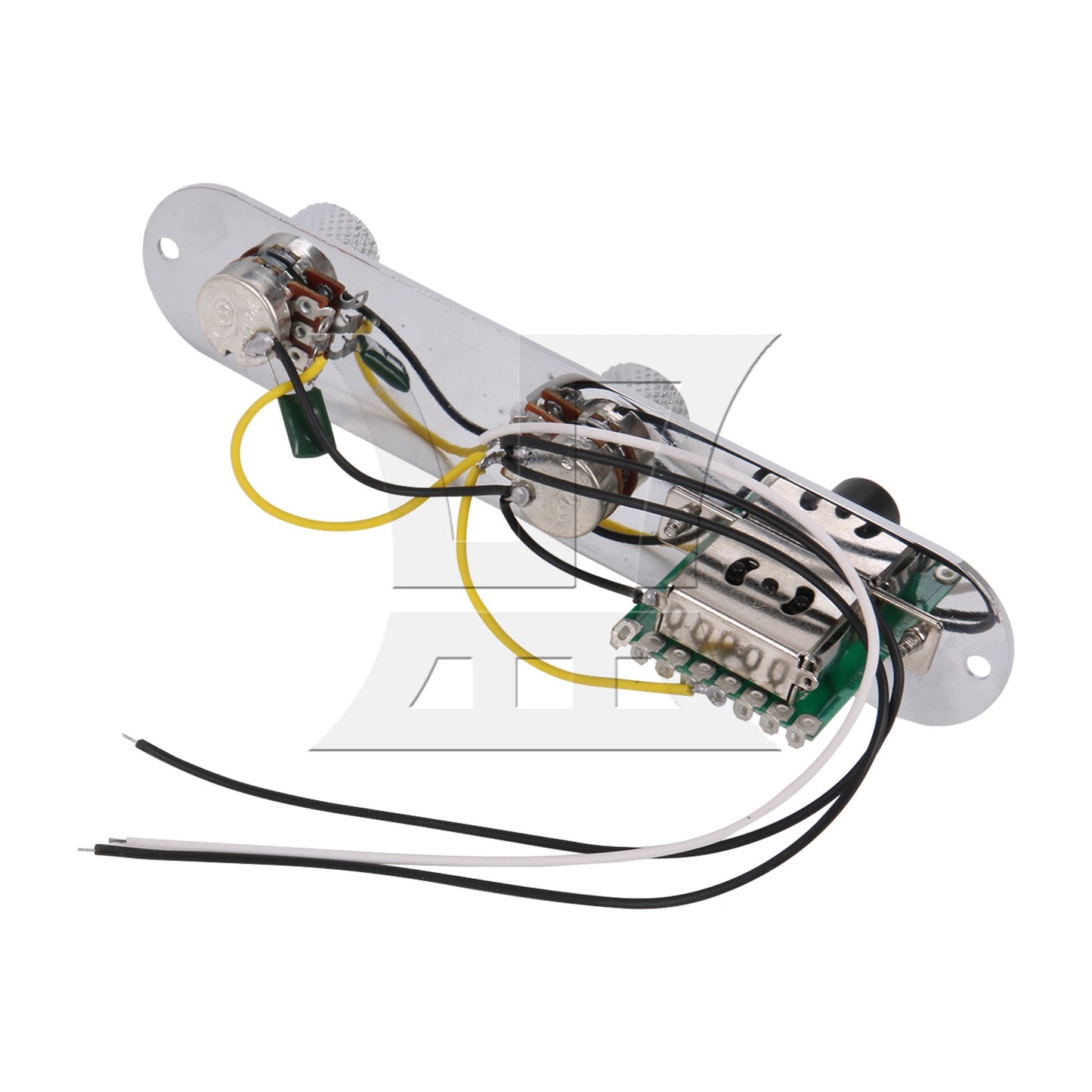 Pre-wired Assembly Loaded Switch Knob Plate For Guitar Chrome