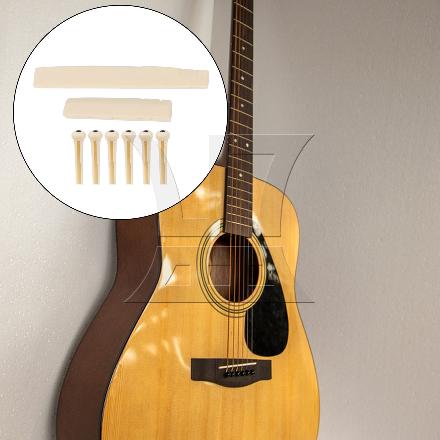 Cream Acoustic Guitar Bridge Pins\ saddle\ Nut Set