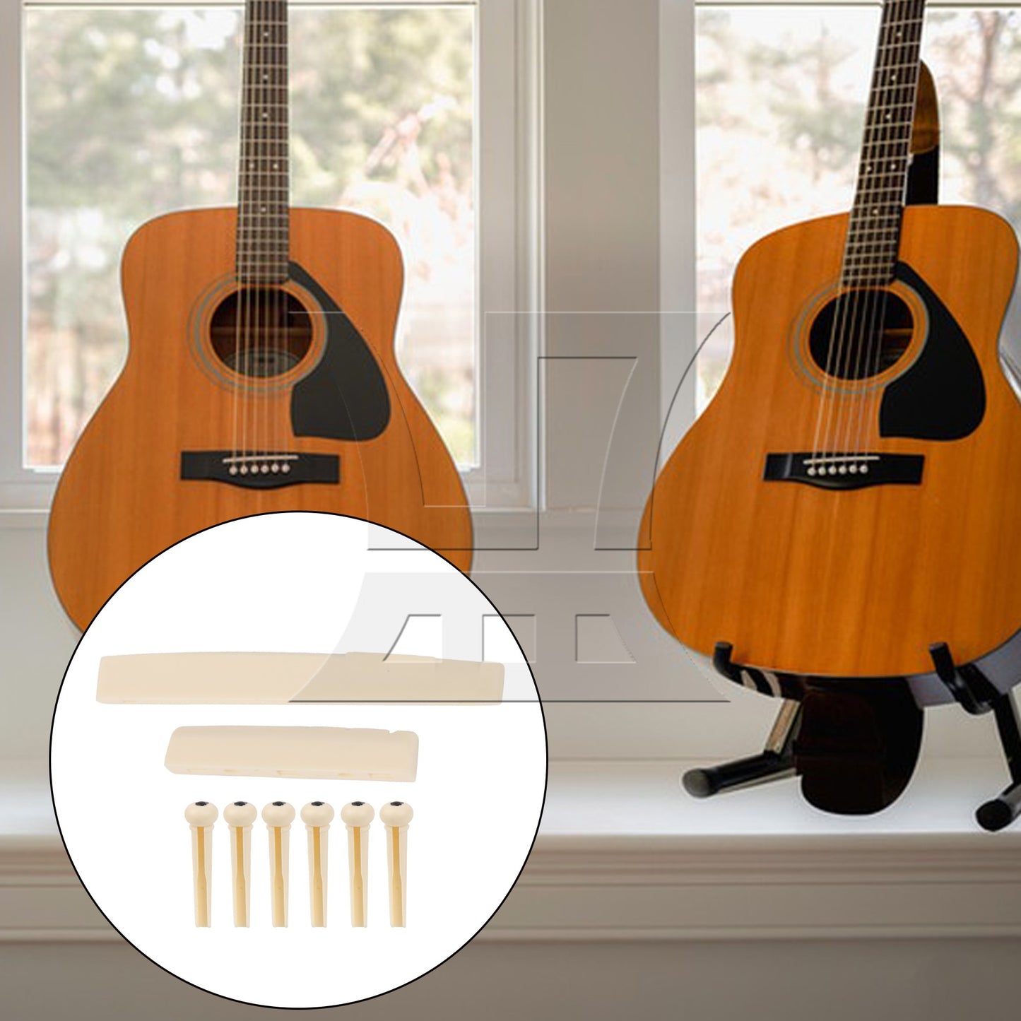 Cream Acoustic Guitar Bridge Pins\ saddle\ Nut Set