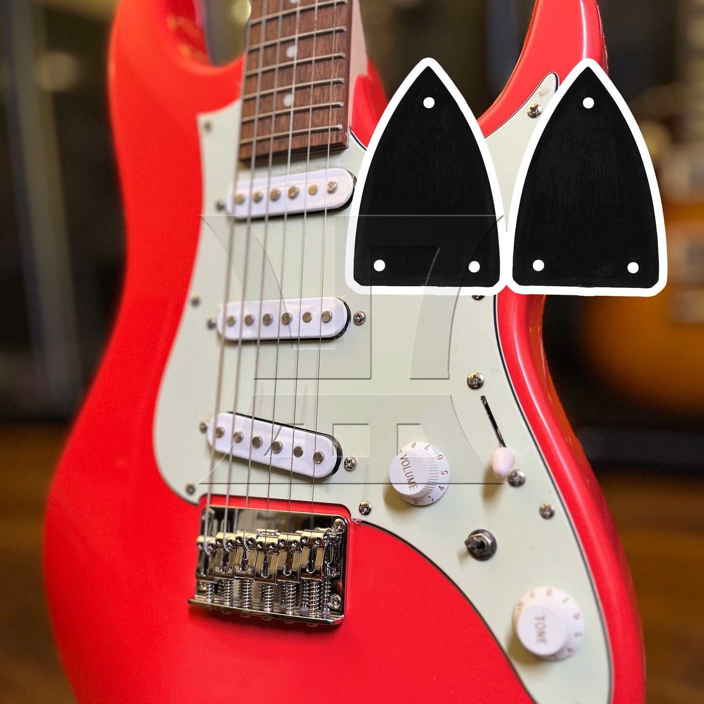 2Pieces BLACK 1 layer Triangle TRUSS ROD COVER FOR GUITAR