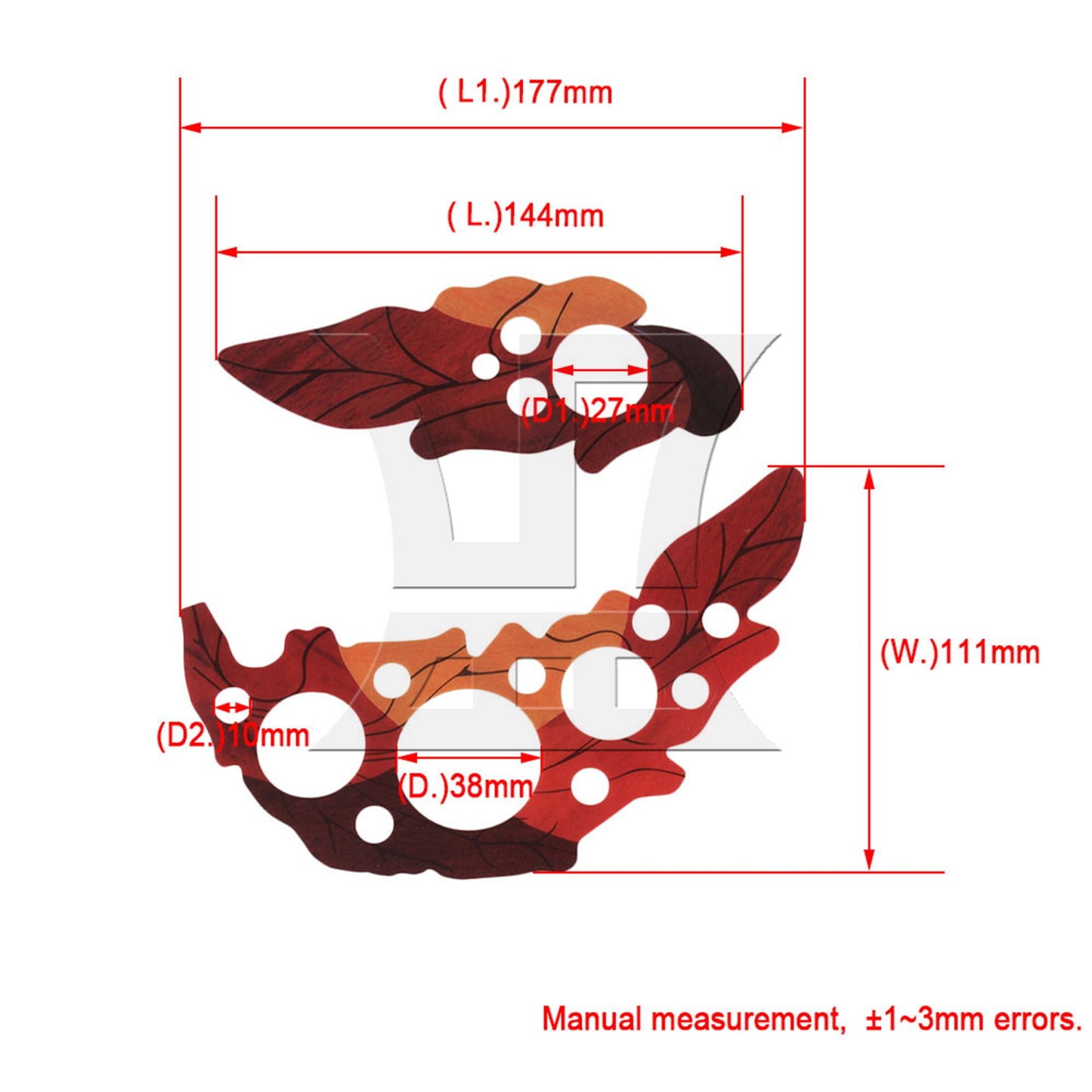 1 Pair Leaf Design Acoustic Guitar Pickguard /Grape Shape