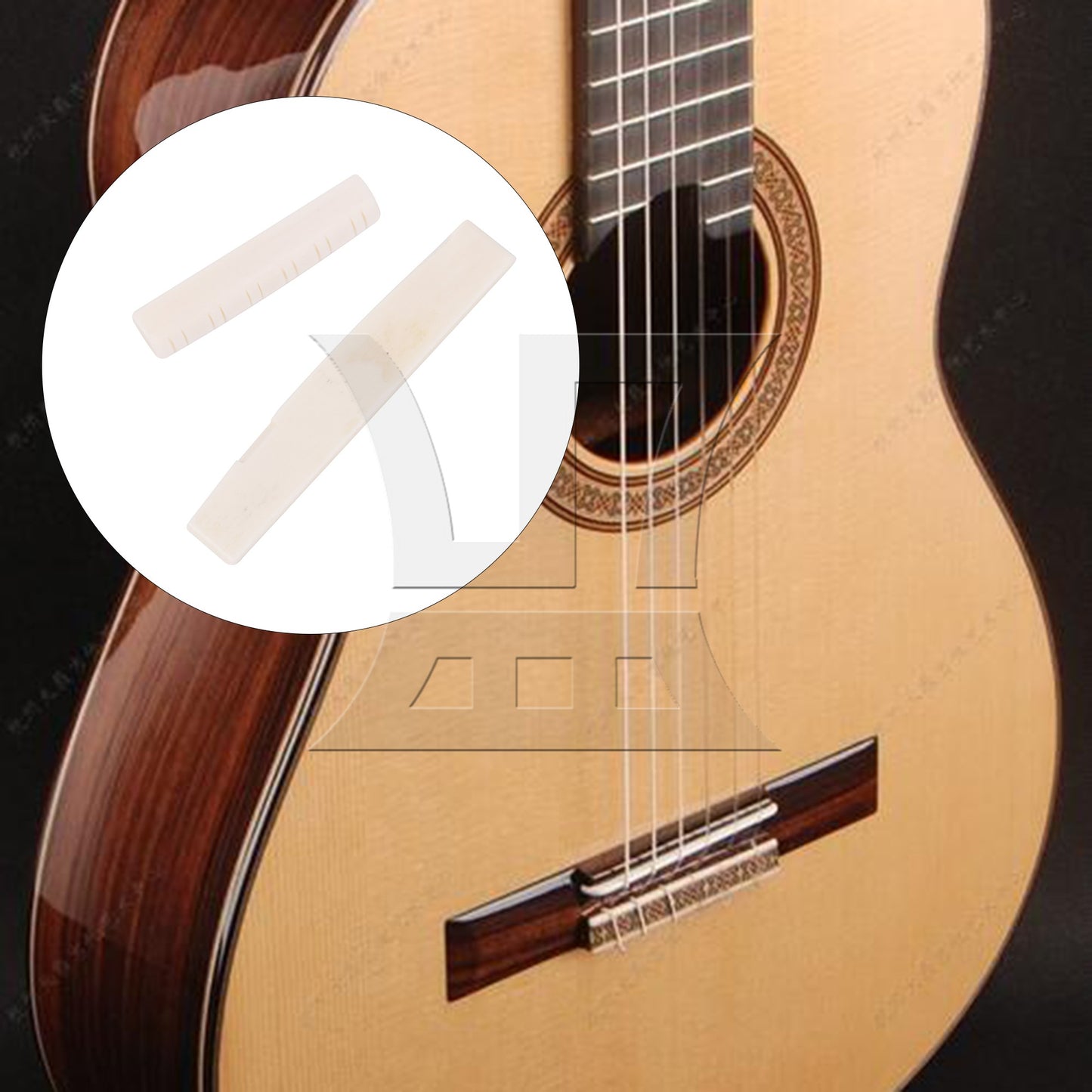 Bone Bridge Saddle And Nut For 12 String Acoustic Guitar