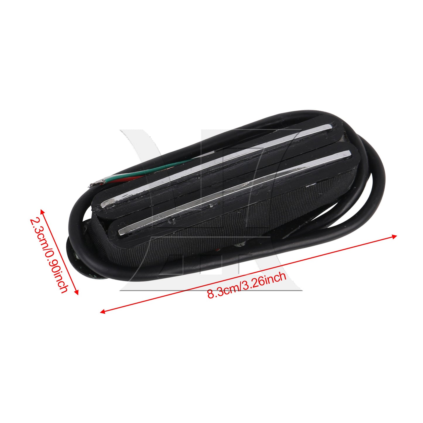 Pickup Double Coil Black Silver 3.26x0.90inch
