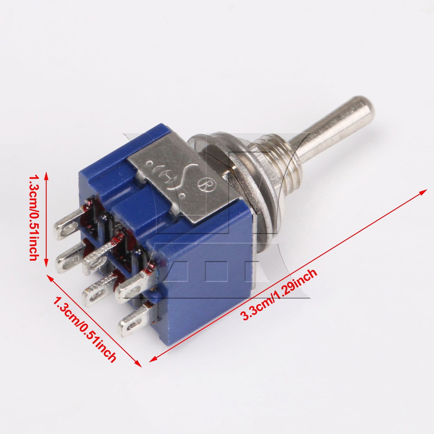 2pcs Blue Electirc 3 Position Toggle Switch DPDT AC 125V 6A TGB3