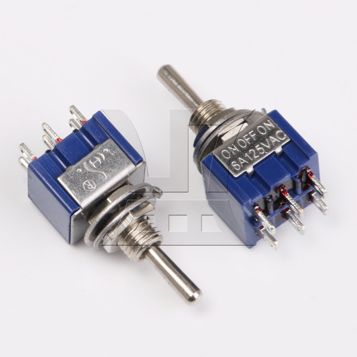 2pcs Blue Electirc 3 Position Toggle Switch DPDT AC 125V 6A TGB3