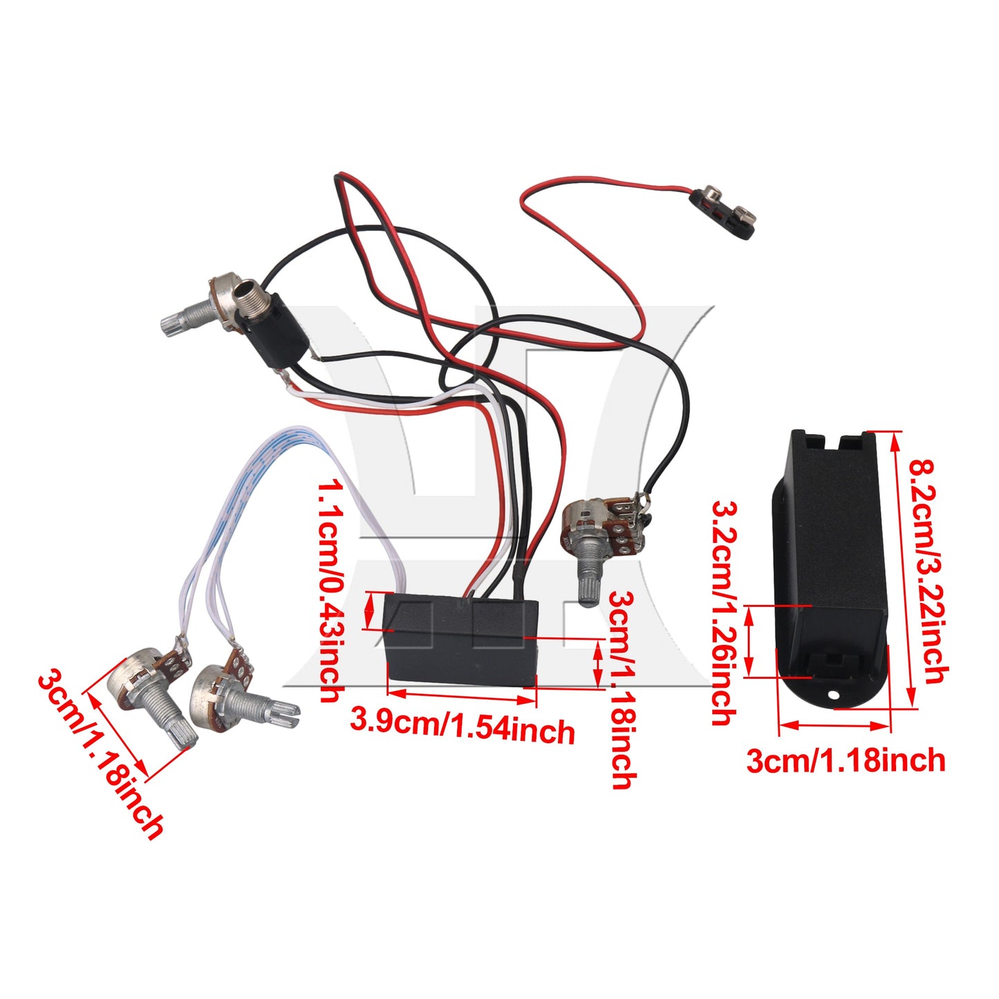 2 Band Preamp Circuit for Active Bass Pickup/ Amplifying circuit