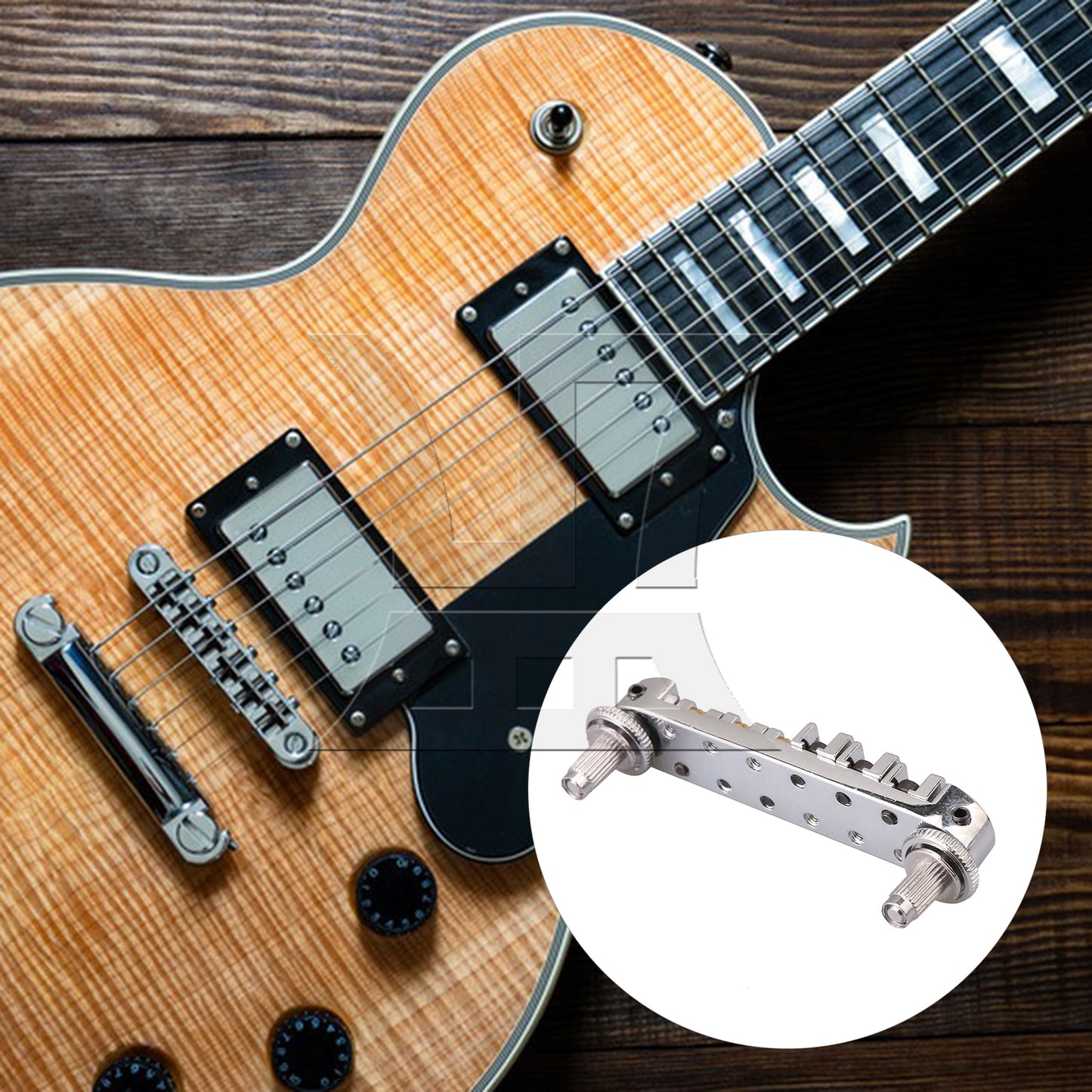 BQLZR ROLLER SADDLE BRIDGE W/POSTS & SPANNER FOR ELECTRIC GUITAR CHROME