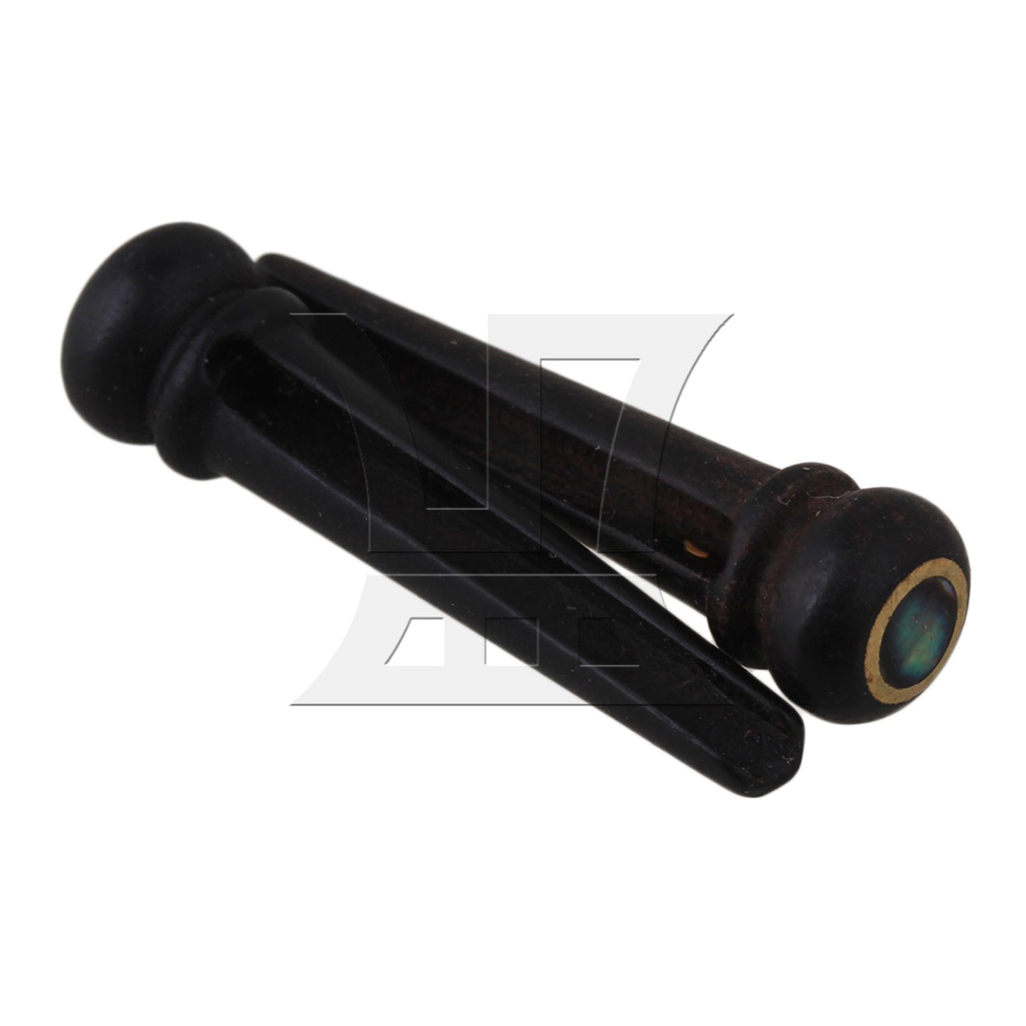 6 Acoustic Guitar Ebony Bridge Pins With Abalone Dot and Brass Circle skirt