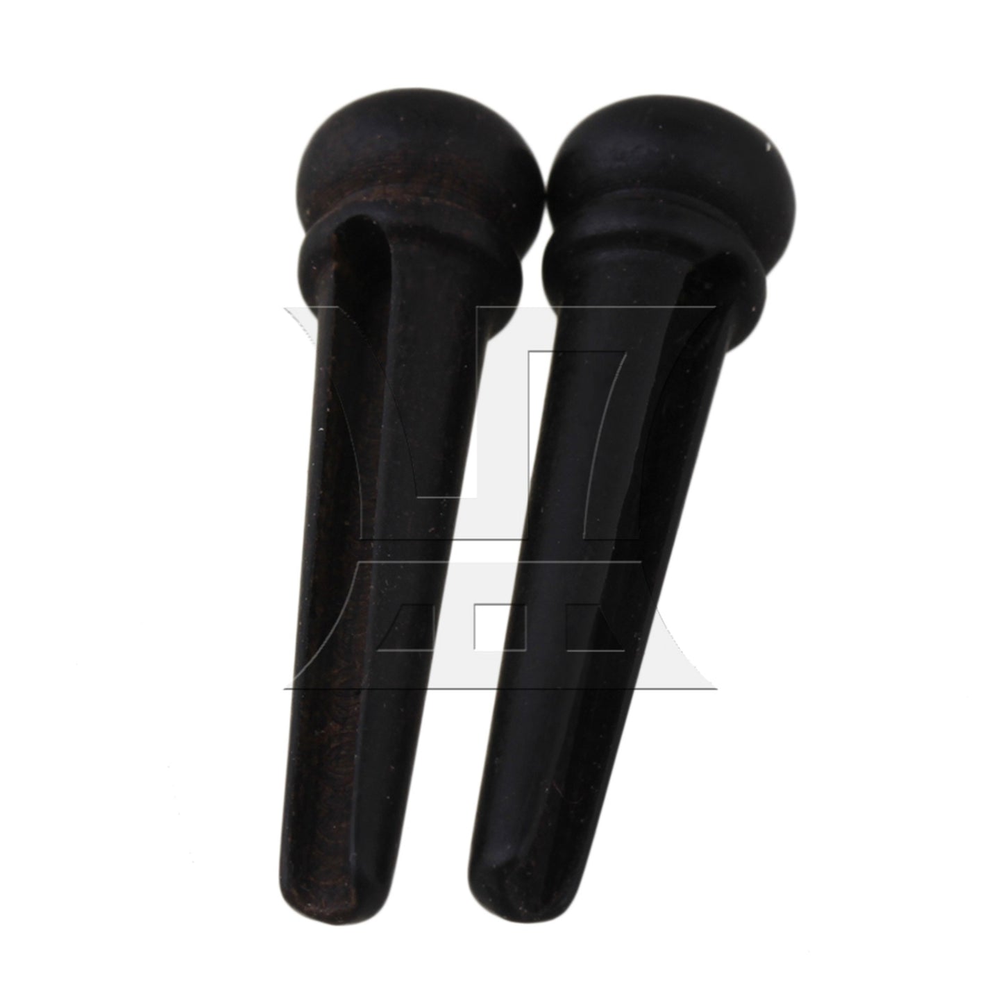 6 Acoustic Guitar Ebony Bridge Pins With Abalone Dot and Brass Circle skirt