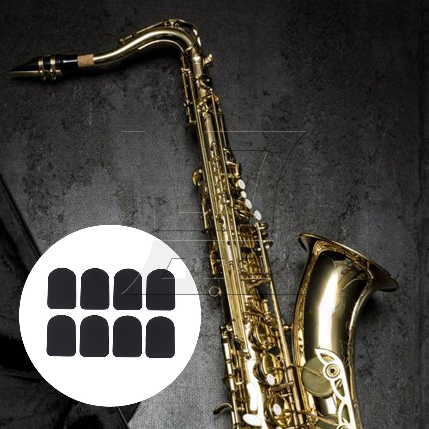 8 Alto/Tenor Saxophone Mouthpiece patches pads black
