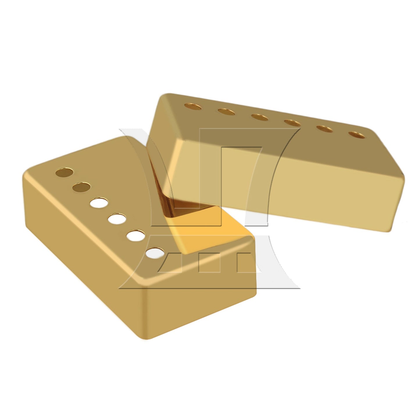 Pair Metal Guitar Pickup Covers Set GOLD