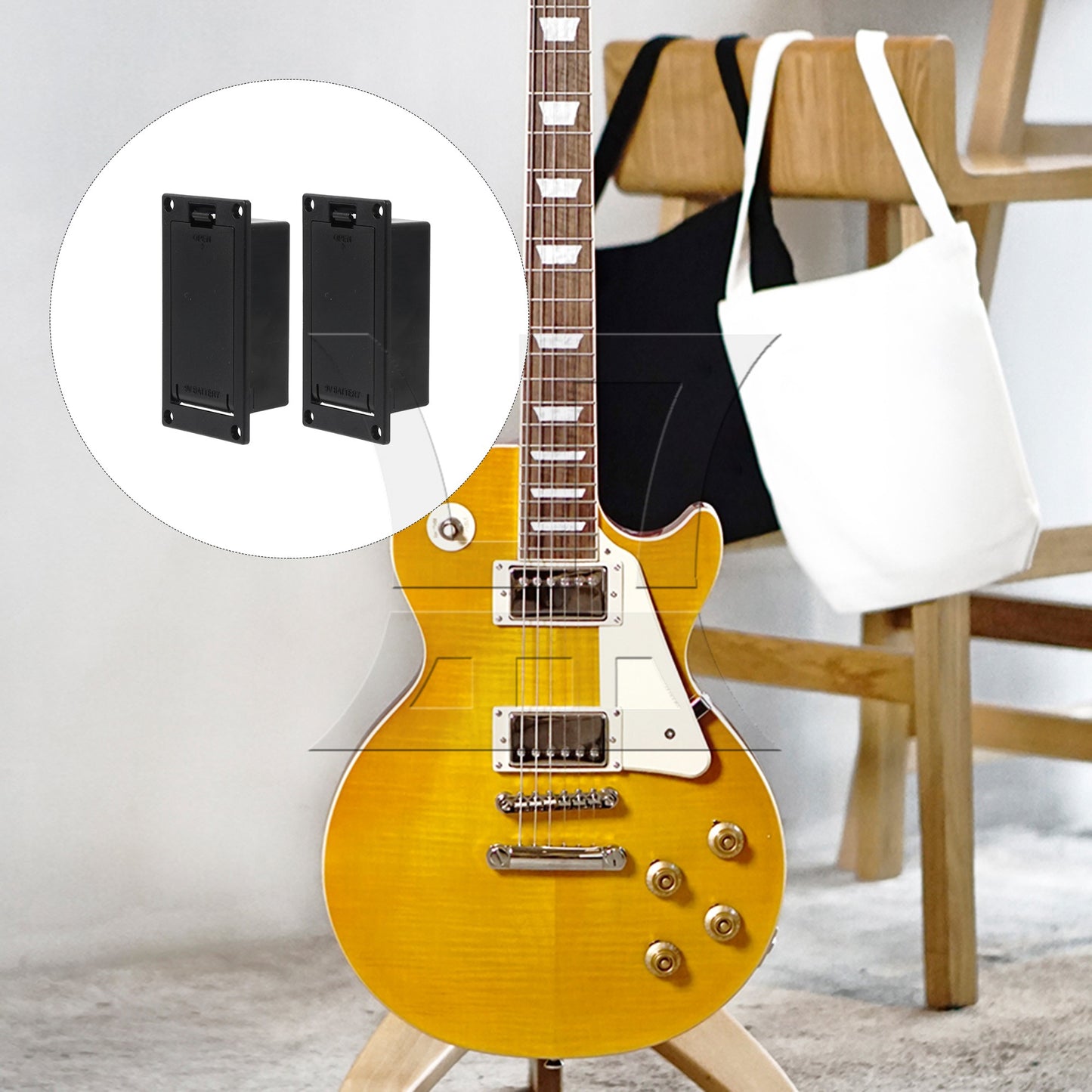 2Pcs 9V Case Box Compartment Cover For Guitar Bass