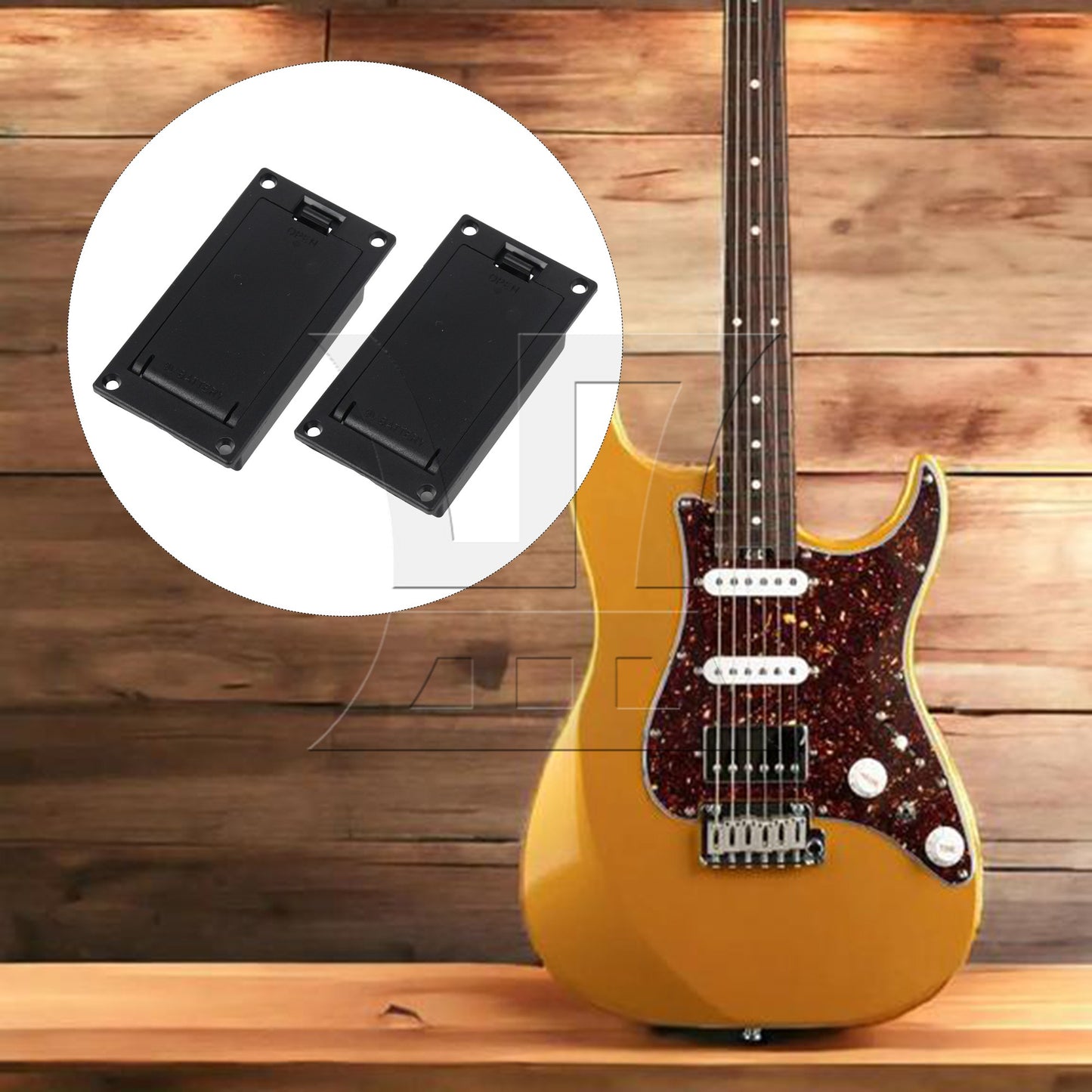 2Pcs 9V Case Box Compartment Cover For Guitar Bass