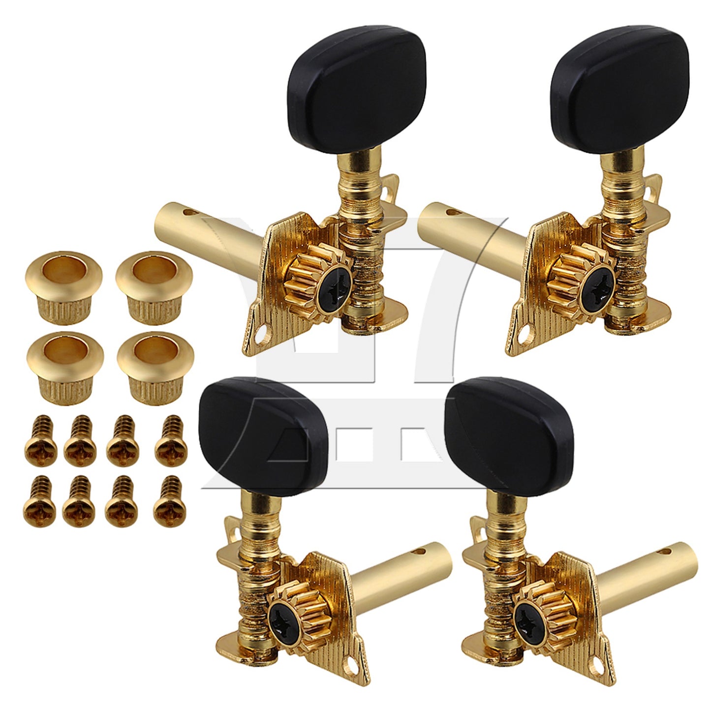 2R2L Tuning Peg Machine Head TUNERS for UKULELE 4 String Guitar w/ black Button