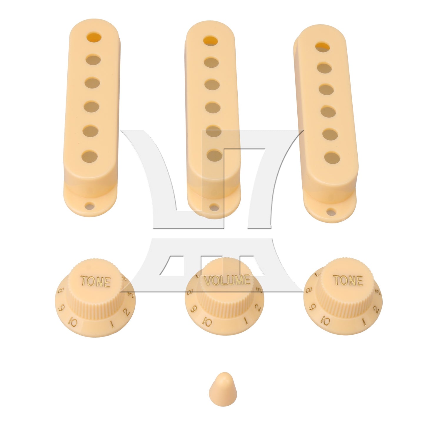 Cream Guitar Parts Set Switch tip Single coil Pickup Cover 1 volume 2 Tone Knobs