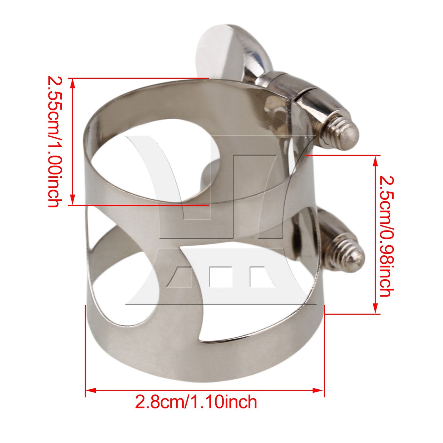Nickel Plated Clarinet Double Screws Adjust Mouthpiece Ligature