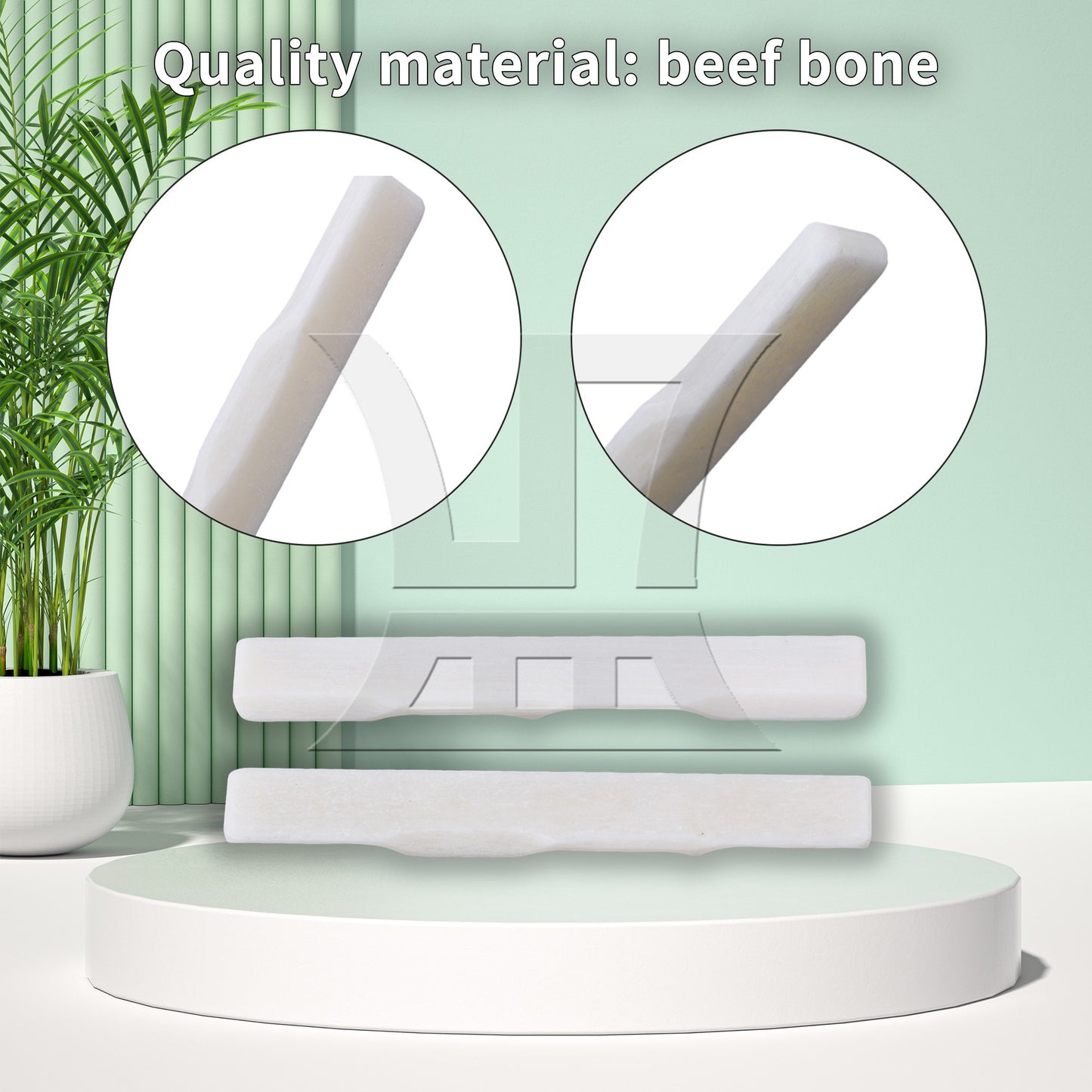 2pcs Real Natural Cattle Bone Ukulele Guitar Bridge Lower Saddle For 4 String