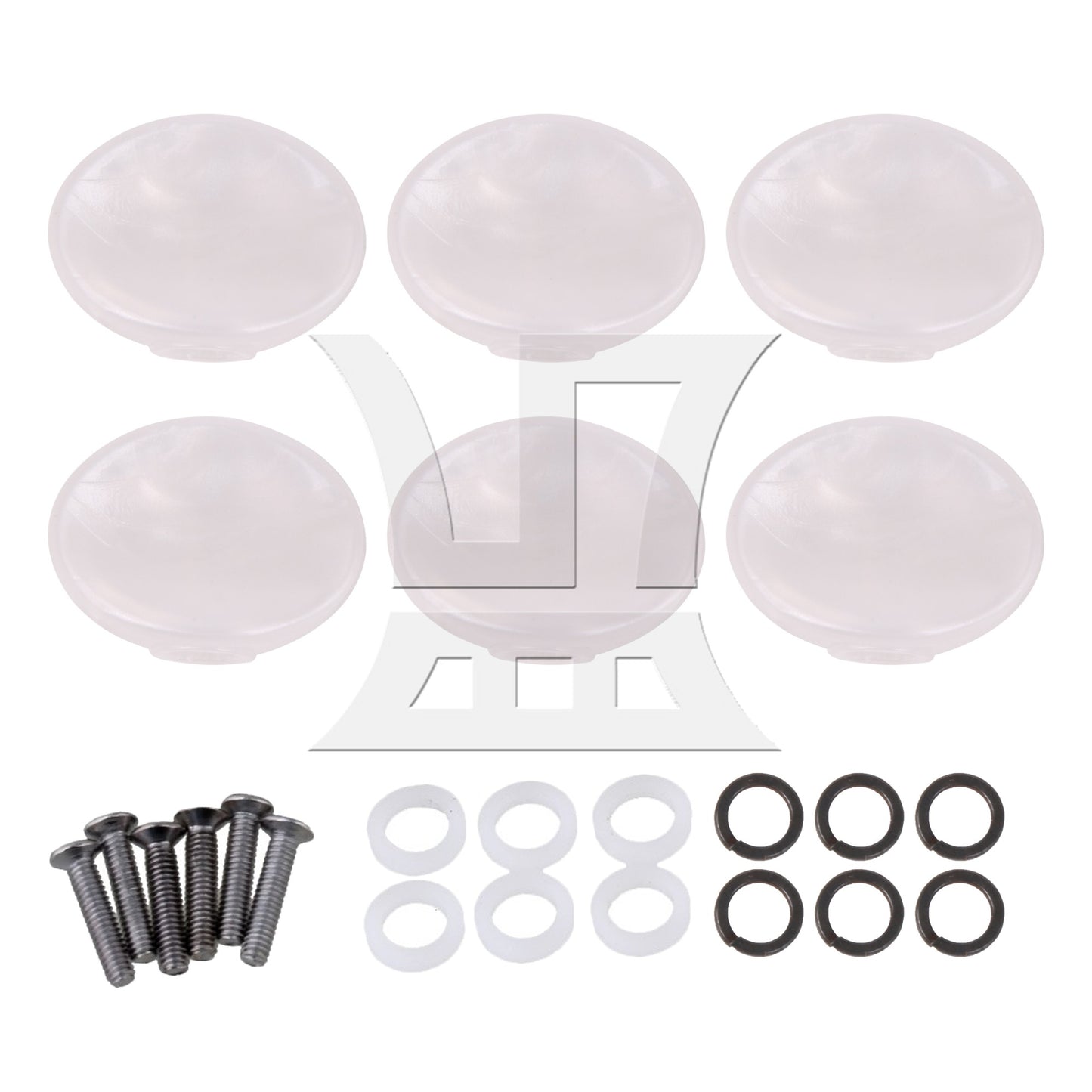 Oval Shape White Guitar Plastic String Tuning Pegs Tuners Machine Heads Set of 6