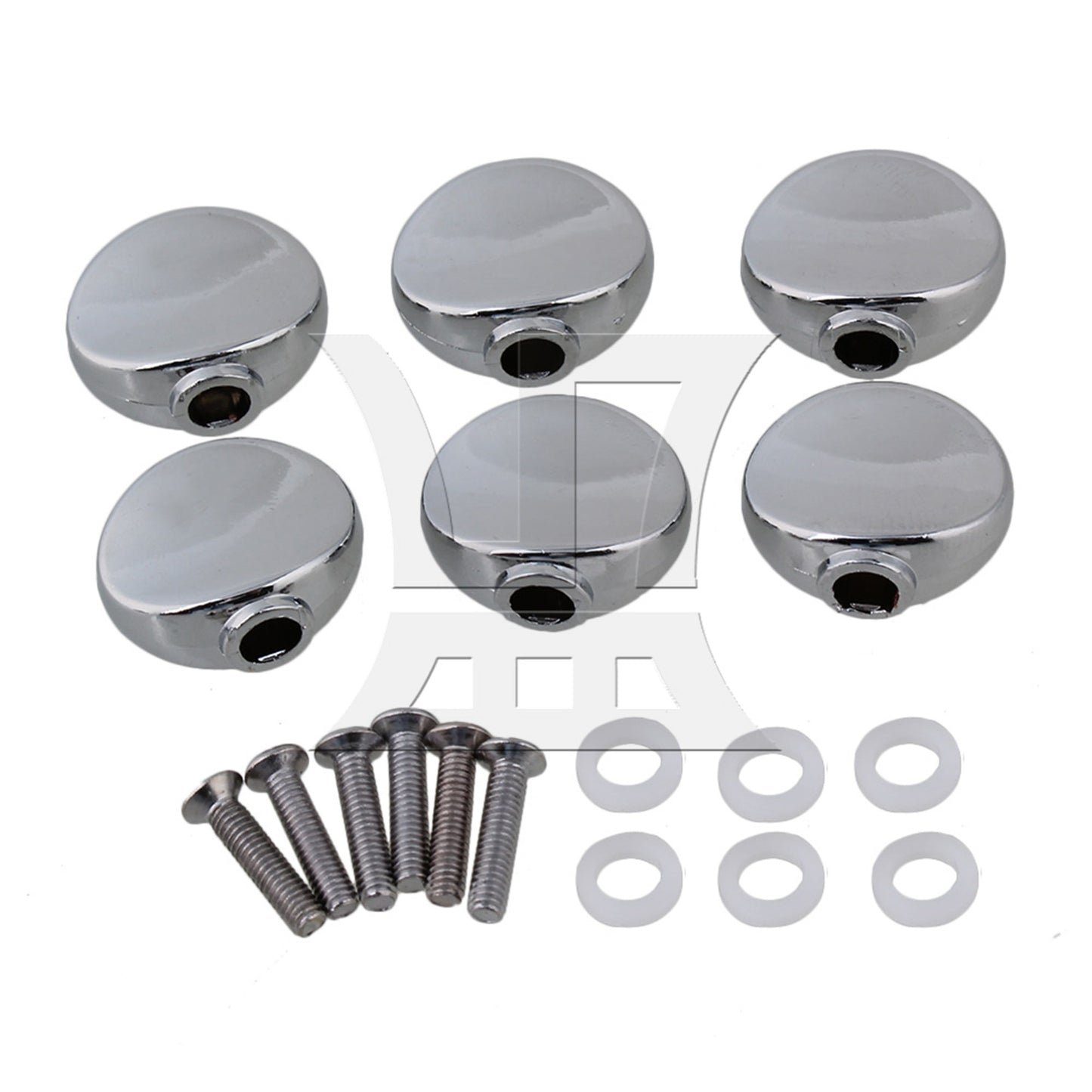 Oval Shape White Guitar Plastic String Tuning Pegs Tuners Machine Heads Set of 6