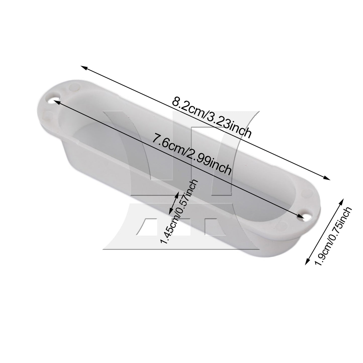 3pcs Guitar Parts White Plastic Smooth Closed Shell Single Coil Pickup Covers