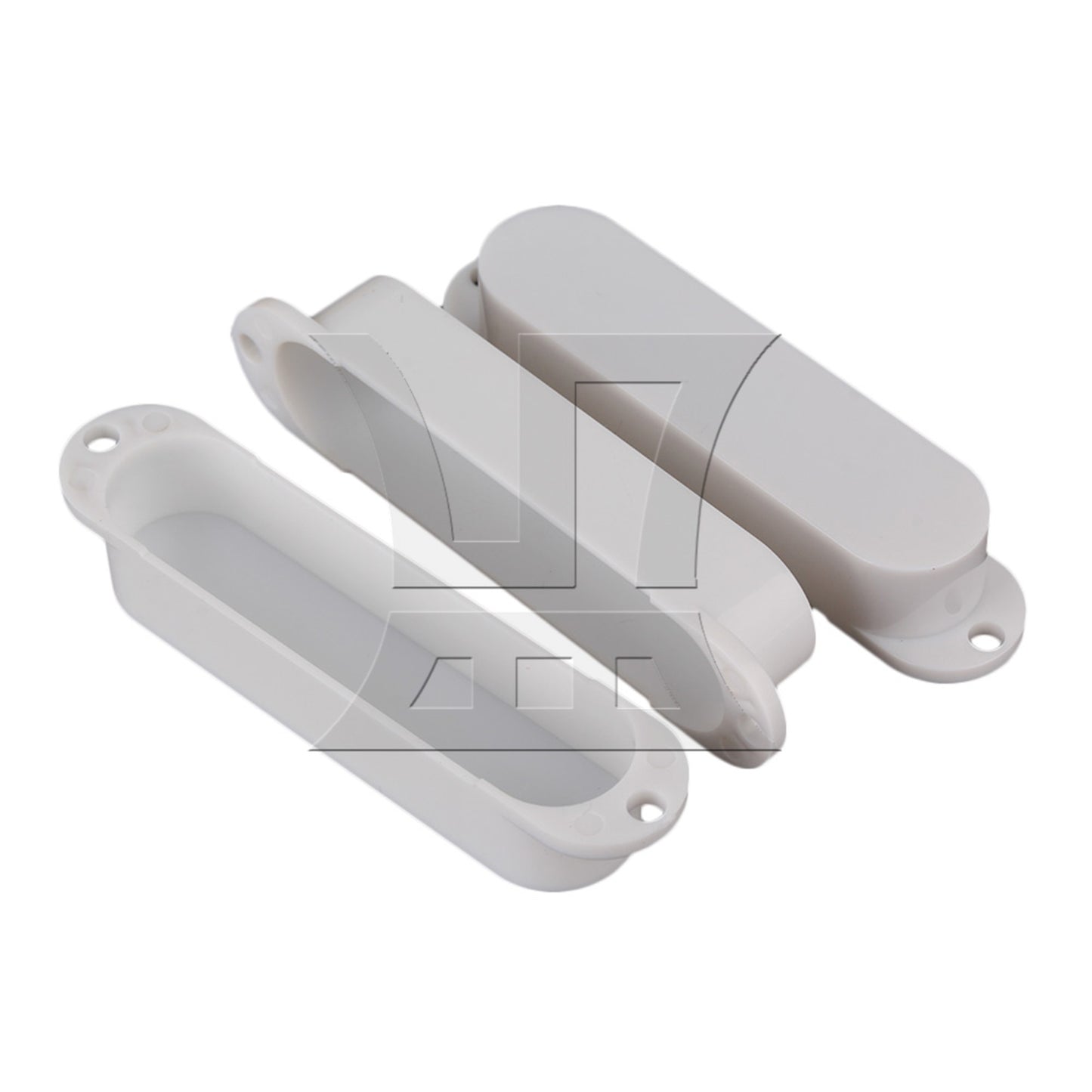 3pcs Guitar Parts White Plastic Smooth Closed Shell Single Coil Pickup Covers