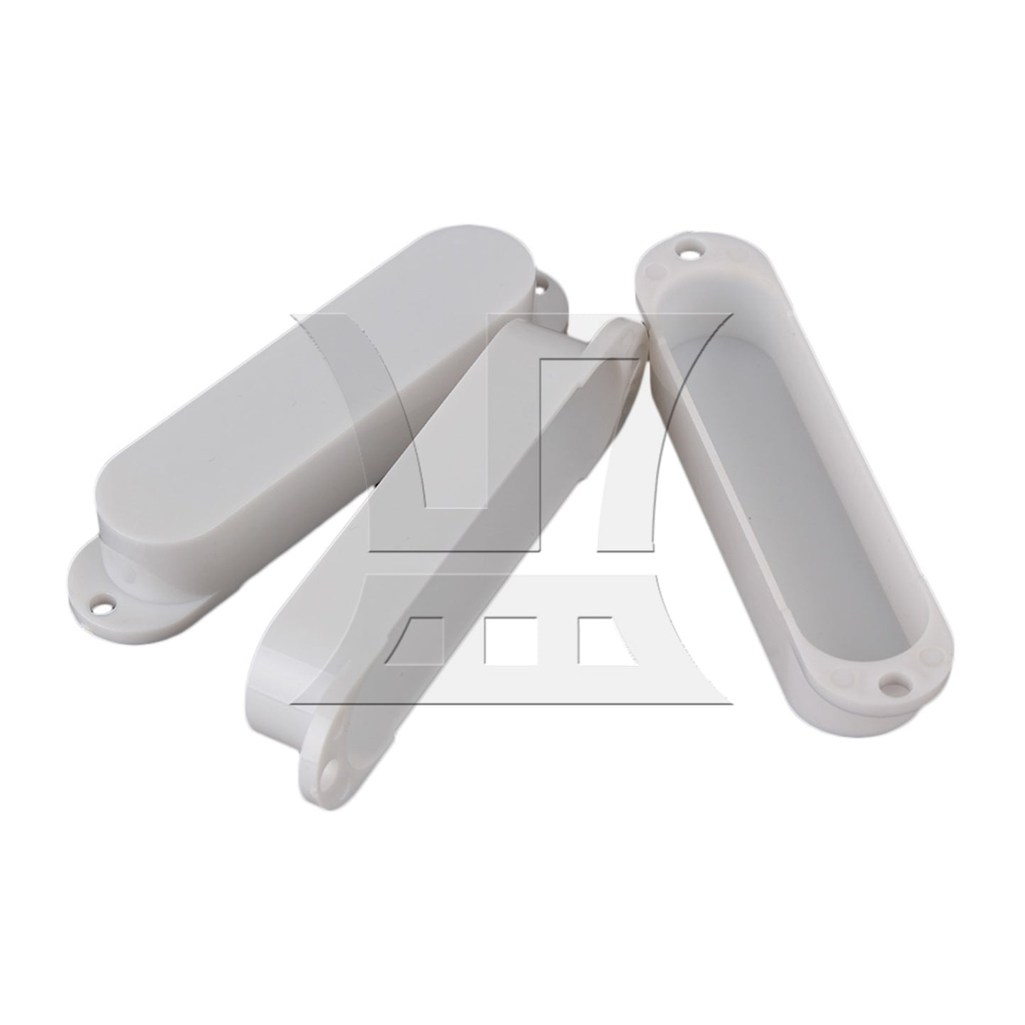 3pcs Guitar Parts White Plastic Smooth Closed Shell Single Coil Pickup Covers