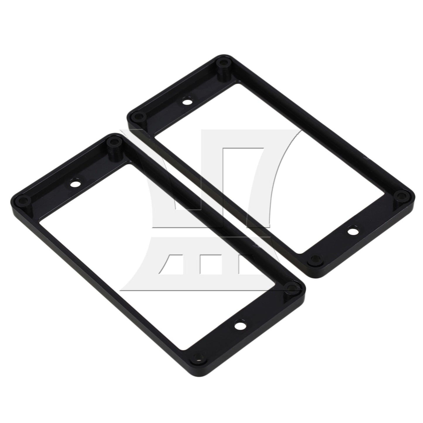 2 pcs Black ABS Flat Bottom Humbucker Pickup Mounting Ring Frames 92x45x5mm