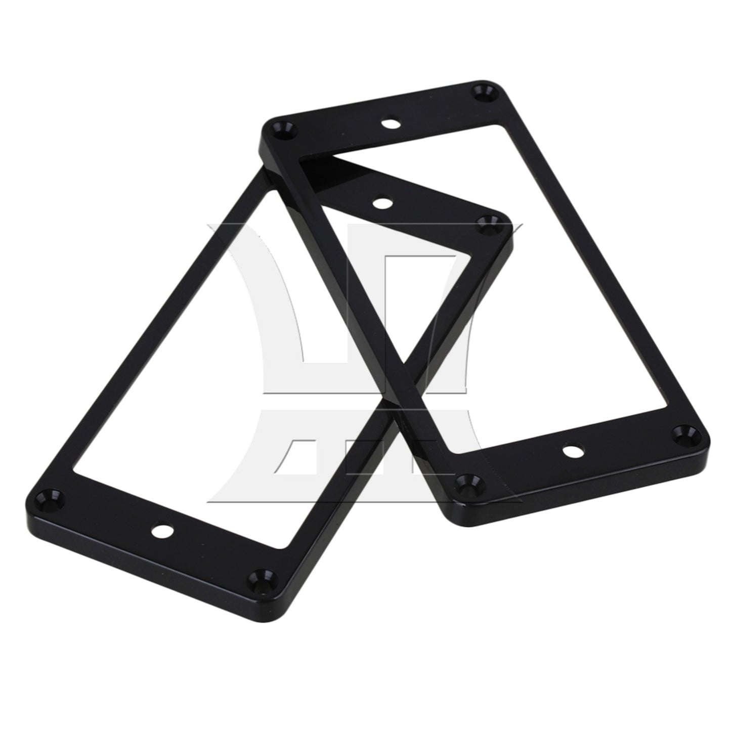2 pcs Black ABS Flat Bottom Humbucker Pickup Mounting Ring Frames 92x45x5mm