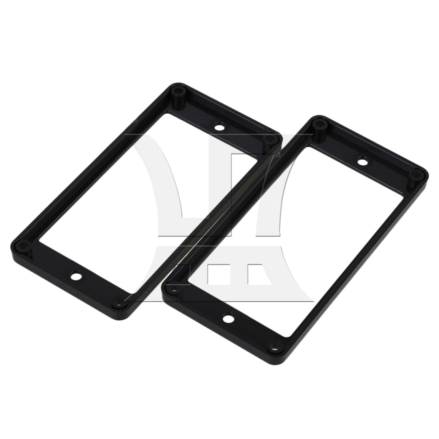 2 pcs Black ABS Flat Bottom Humbucker Pickup Mounting Ring Frames 92x45x5mm