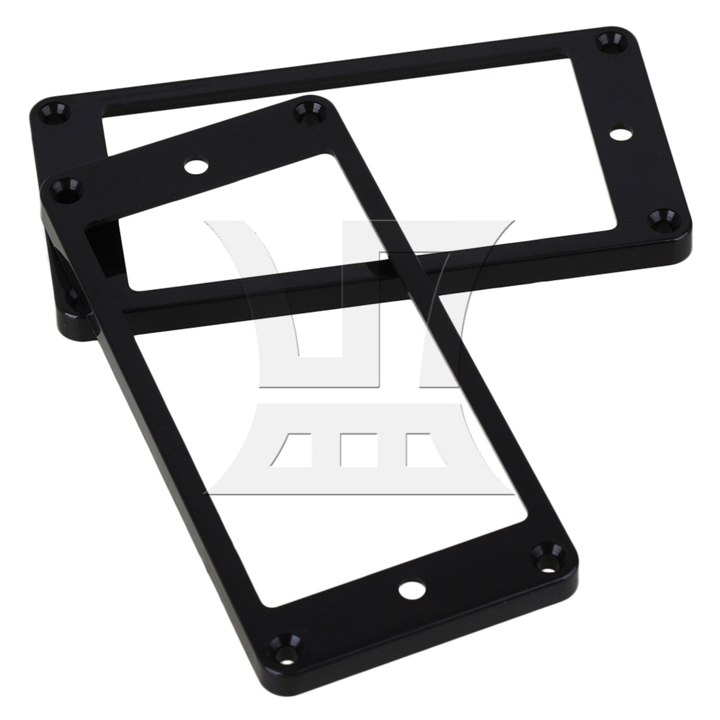 2 pcs Black ABS Flat Bottom Humbucker Pickup Mounting Ring Frames 92x45x5mm