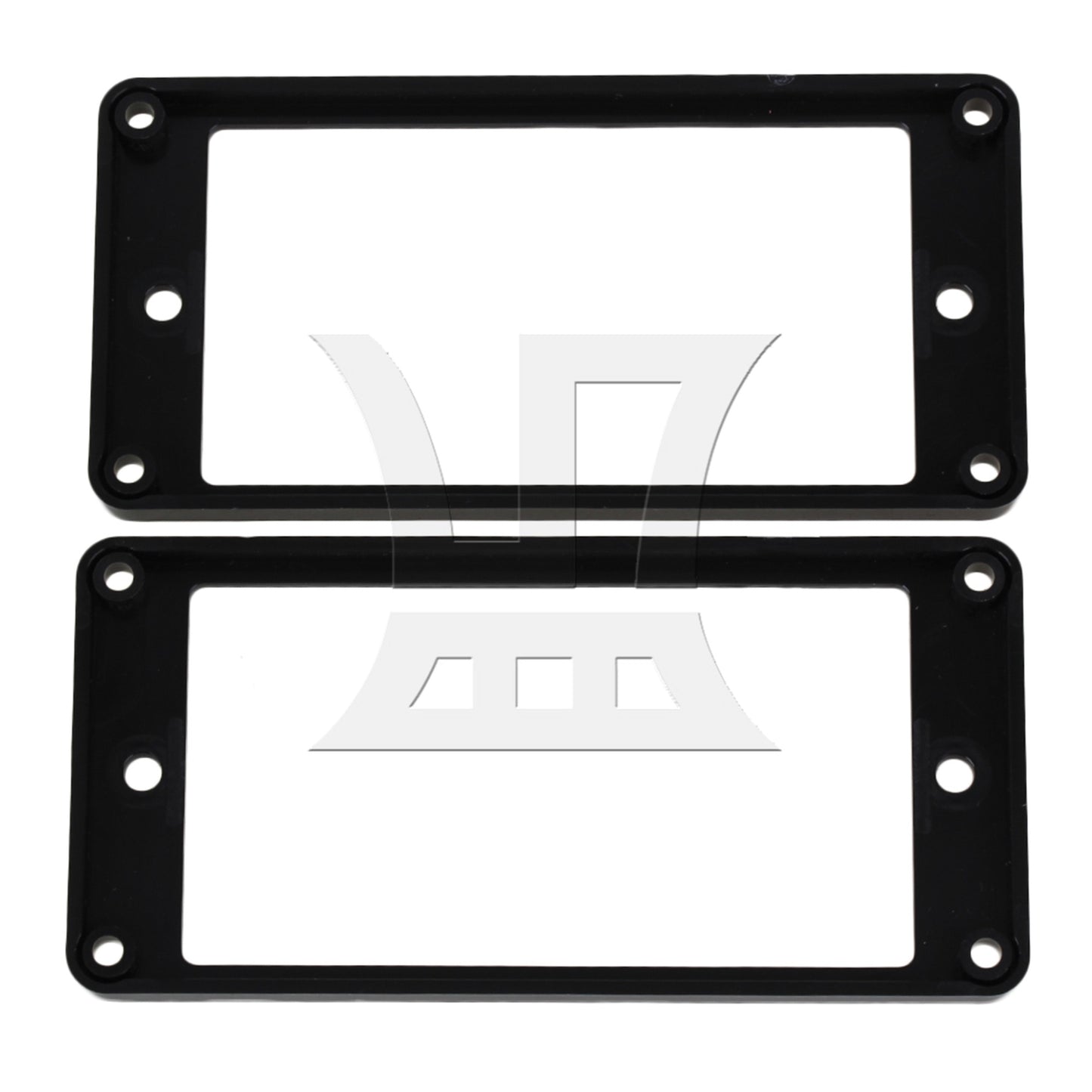 2 pcs Black ABS Flat Bottom Humbucker Pickup Mounting Ring Frames 92x45x5mm