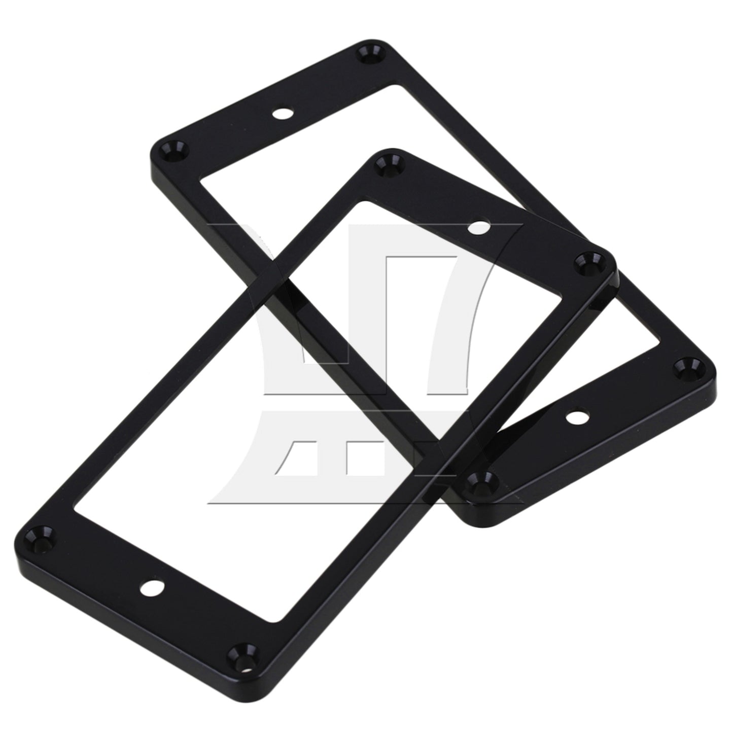 2 pcs Black ABS Flat Bottom Humbucker Pickup Mounting Ring Frames 92x45x5mm