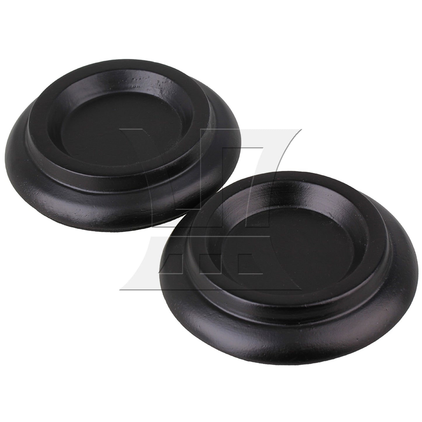 4pcs Black Solid Wood Double Wheeled Piano Caster Cup Pad Floor Carpet