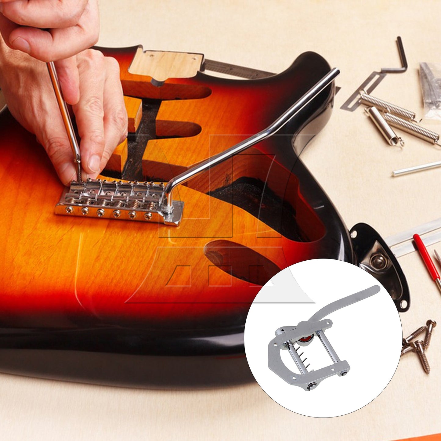 Silver Color Zinc Alloy Bridge Vibrato Tailpiece for Electric Guitar Part