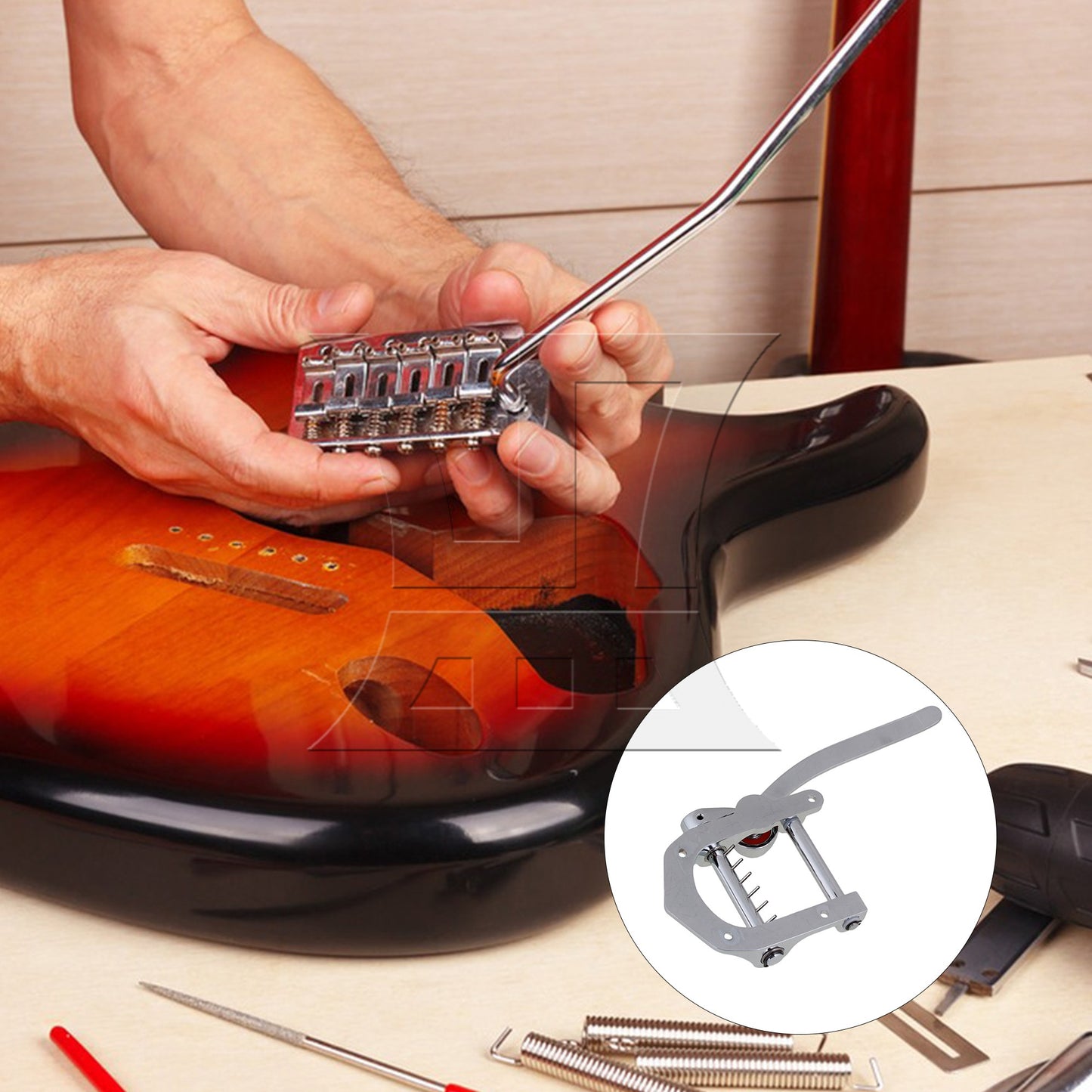 Silver Color Zinc Alloy Bridge Vibrato Tailpiece for Electric Guitar Part