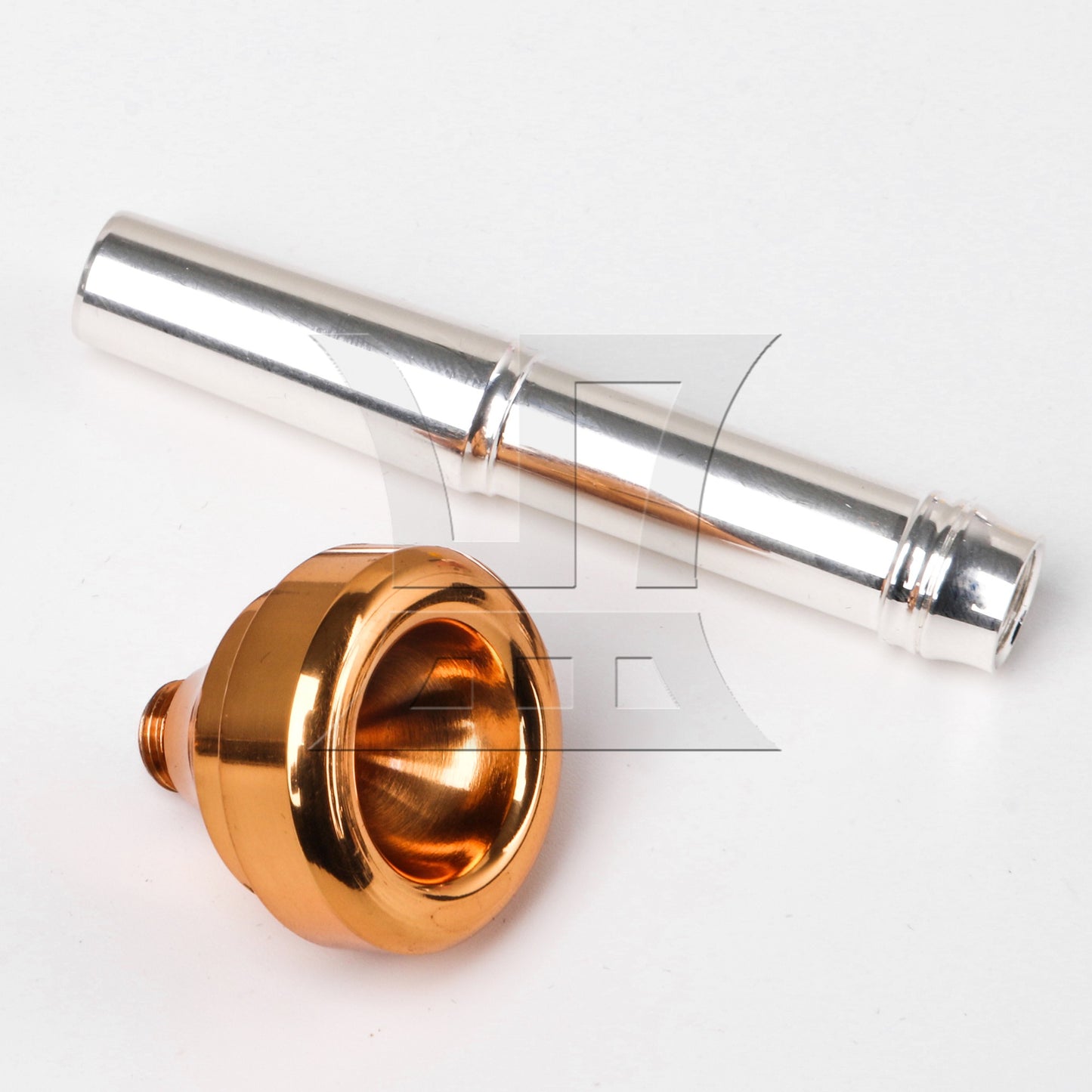 4 Golden Trumpet Head Cups + Silver Plated Brass Trumpet Mouthpiece