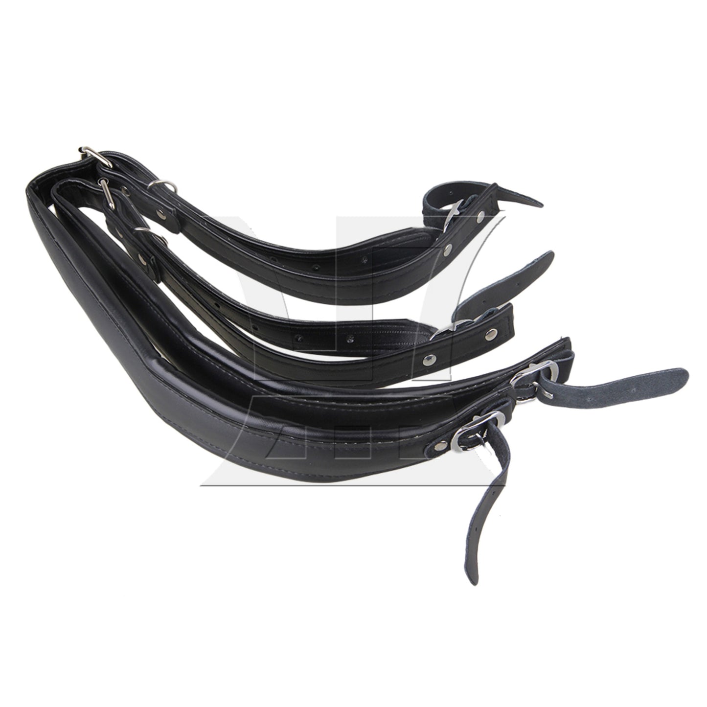 2 Pieces Red Accordion Leather Shoulder Strap Adjustable Buckles