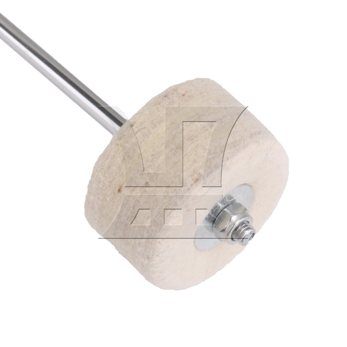Round Shape Stainless Steel Shaft 7.48 x 1.97inch White Felt Bass Drum Beater