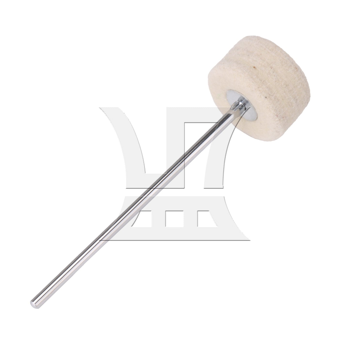 Round Shape Stainless Steel Shaft 7.48 x 1.97inch White Felt Bass Drum Beater
