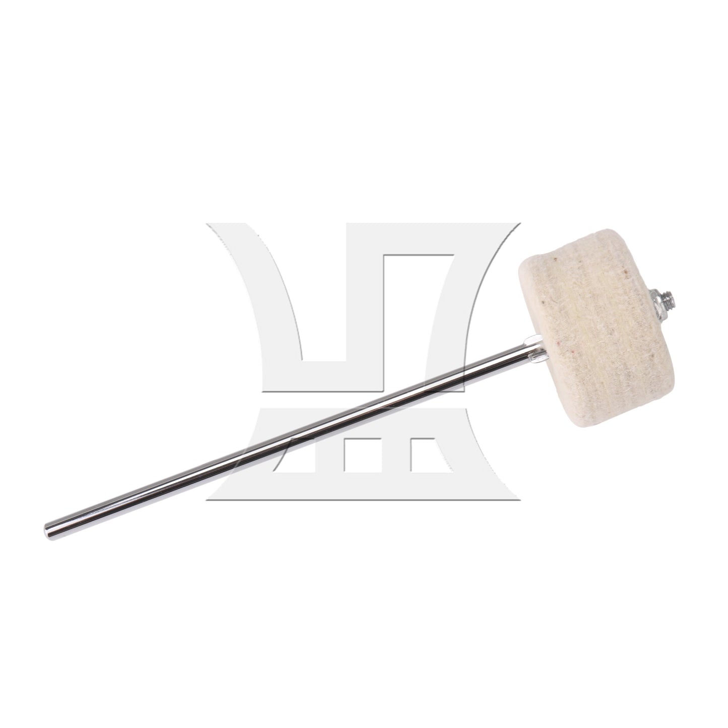 Round Shape Stainless Steel Shaft 7.48 x 1.97inch White Felt Bass Drum Beater