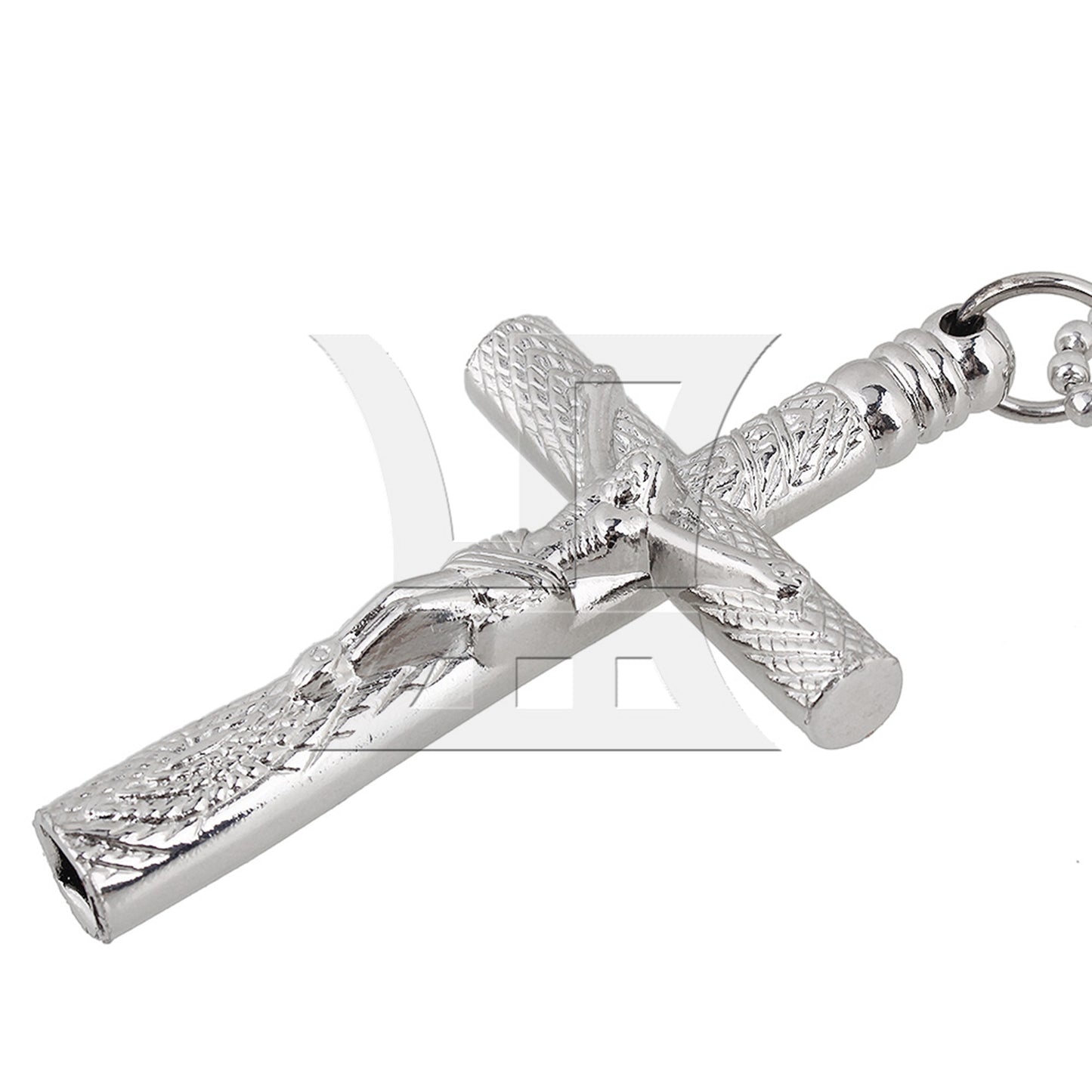 Silver Jesus Chrome plated steel Cross Drum Key Fashionable Chain