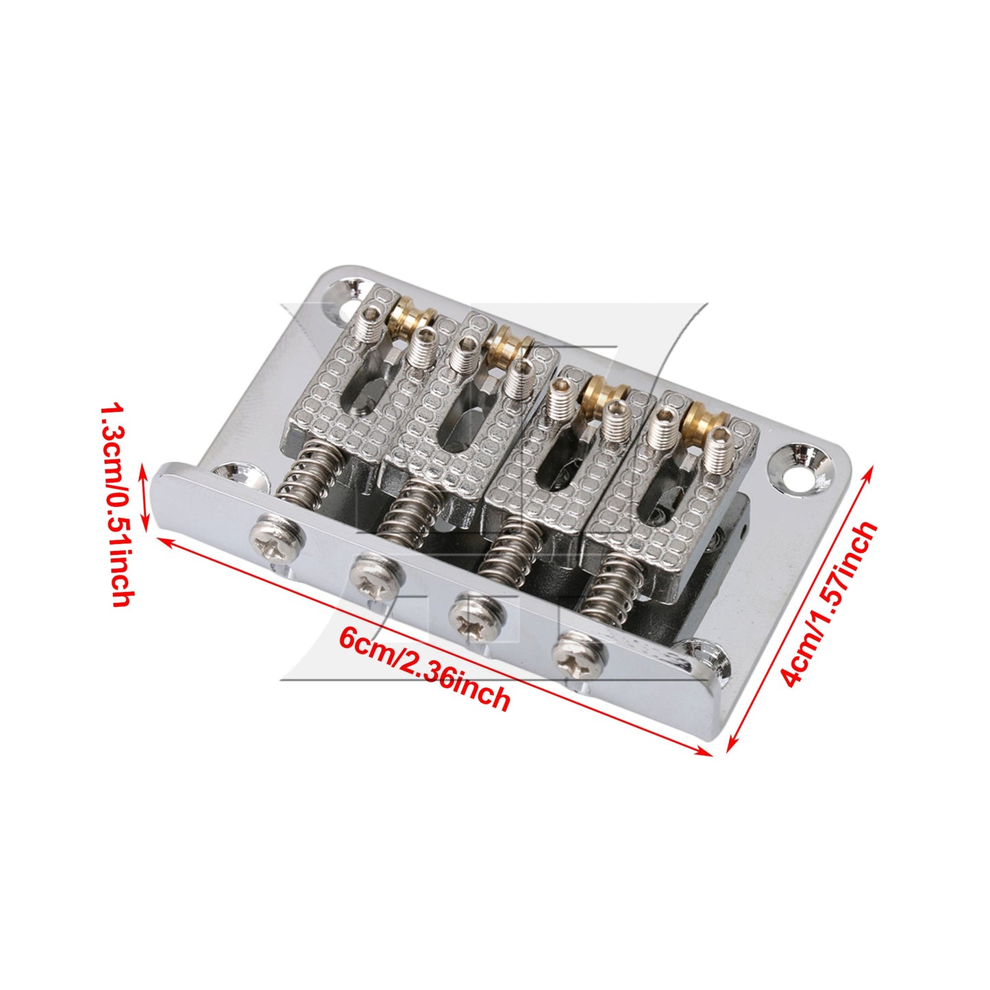Silver Bridge Fixed Tailpiece for 4 String Cigar Box Guitar UKULELE