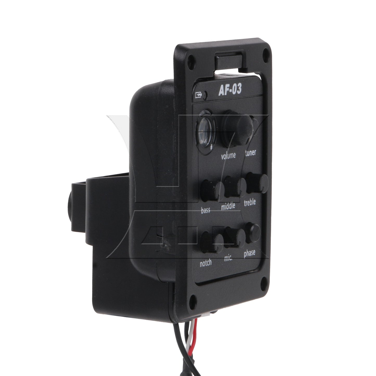 Black Guitar Preamp Piezo Pickup Tuner Plastic 301 Folk Acoustic Pickup